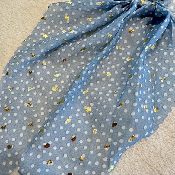 NWT Marta Scrunchie Bow Blue Sparkle Hair Tie - Picture 2 of 8